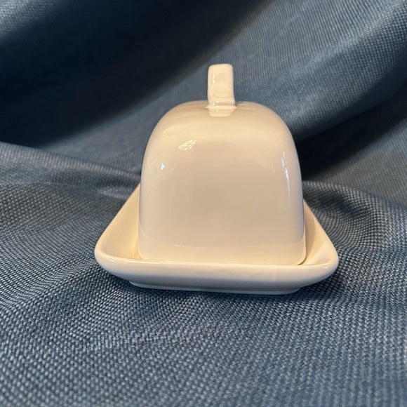 Rae Dunn Artisan Collection Cream Glazed Ceramic "BRUNCH" Butter Dish by Magenta - Picture 3 of 7